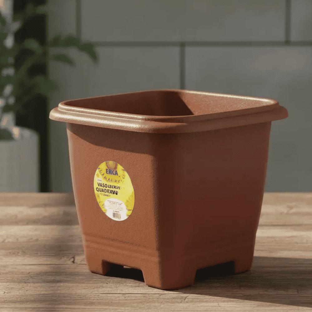 Vaso Quadrado Cerâmico 2 Litros Ercaplast