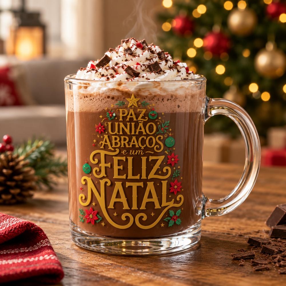 Caneca Decorada de Natal 330ml Multiart