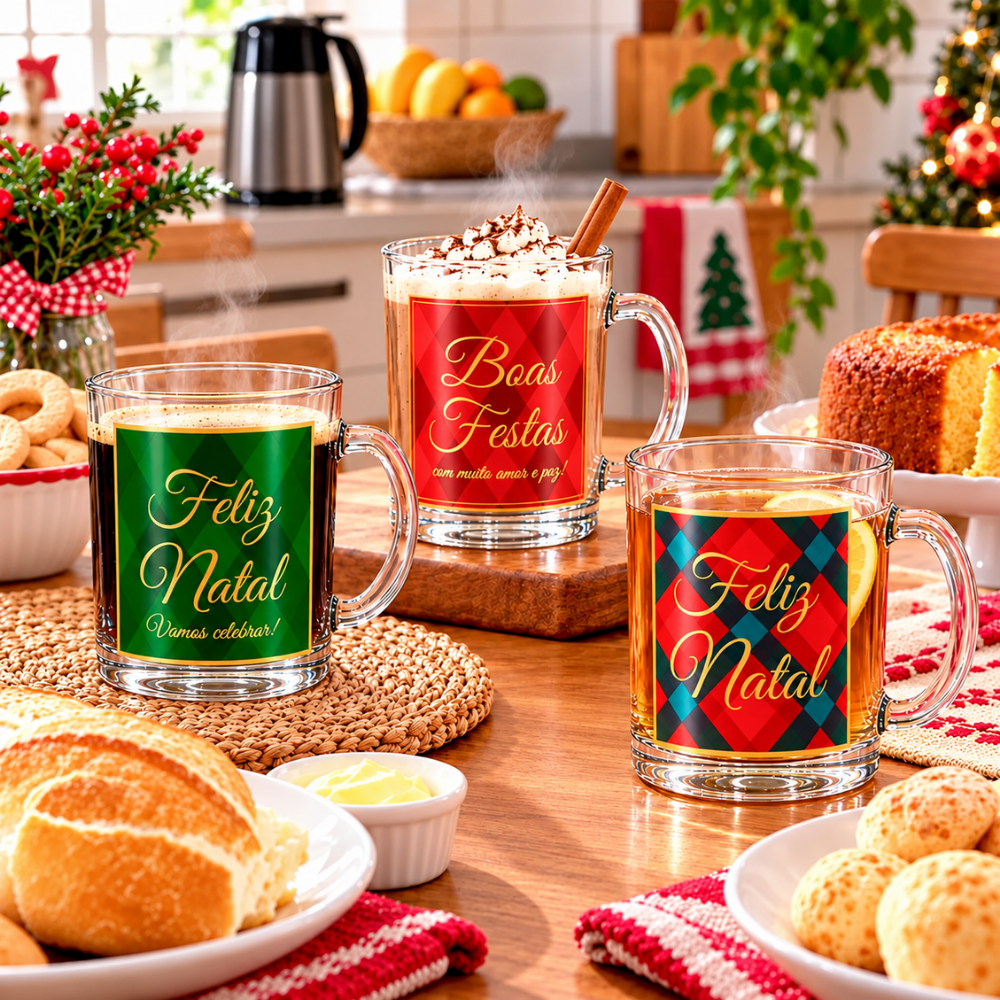 Caneca Decorada de Natal 330ml Multiart