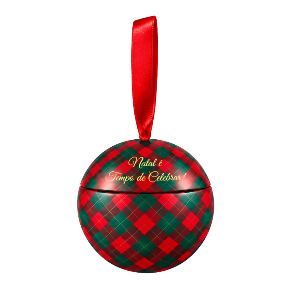 Bola de Metal Decorativa de Natal Noite Encantada 8,5cm Multiart