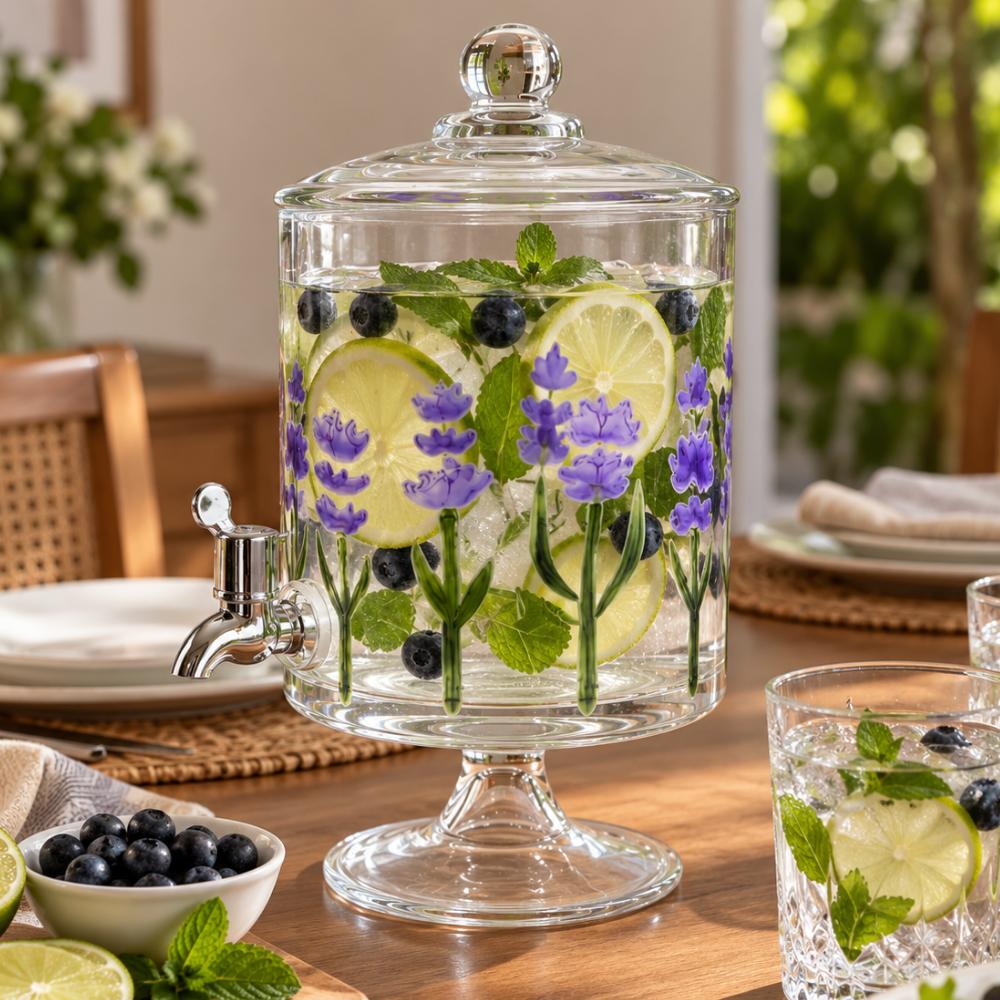 Suqueira Bold com Pé e Tampa Lavanda Hand Painting 4,5L Coliseu