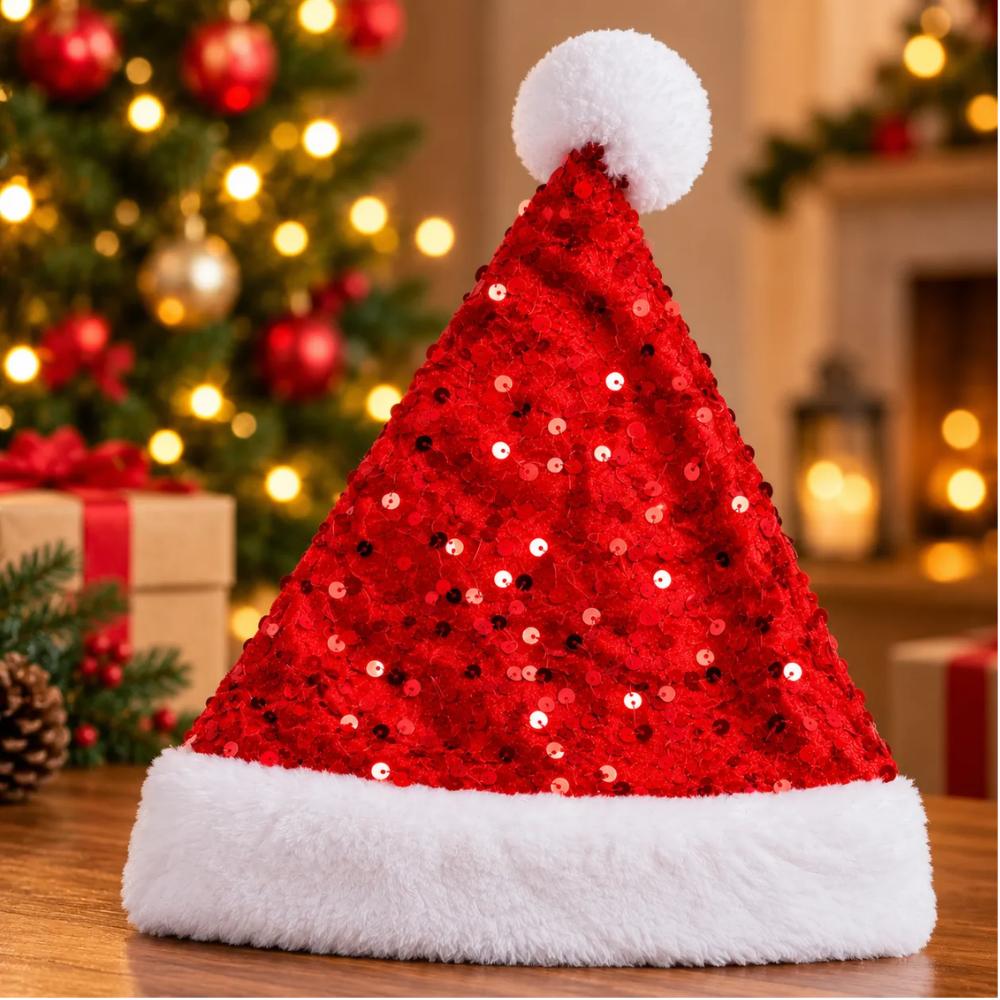 Gorro Natalino Papai Noel Vermelho e Branco 29x40cm Multiart