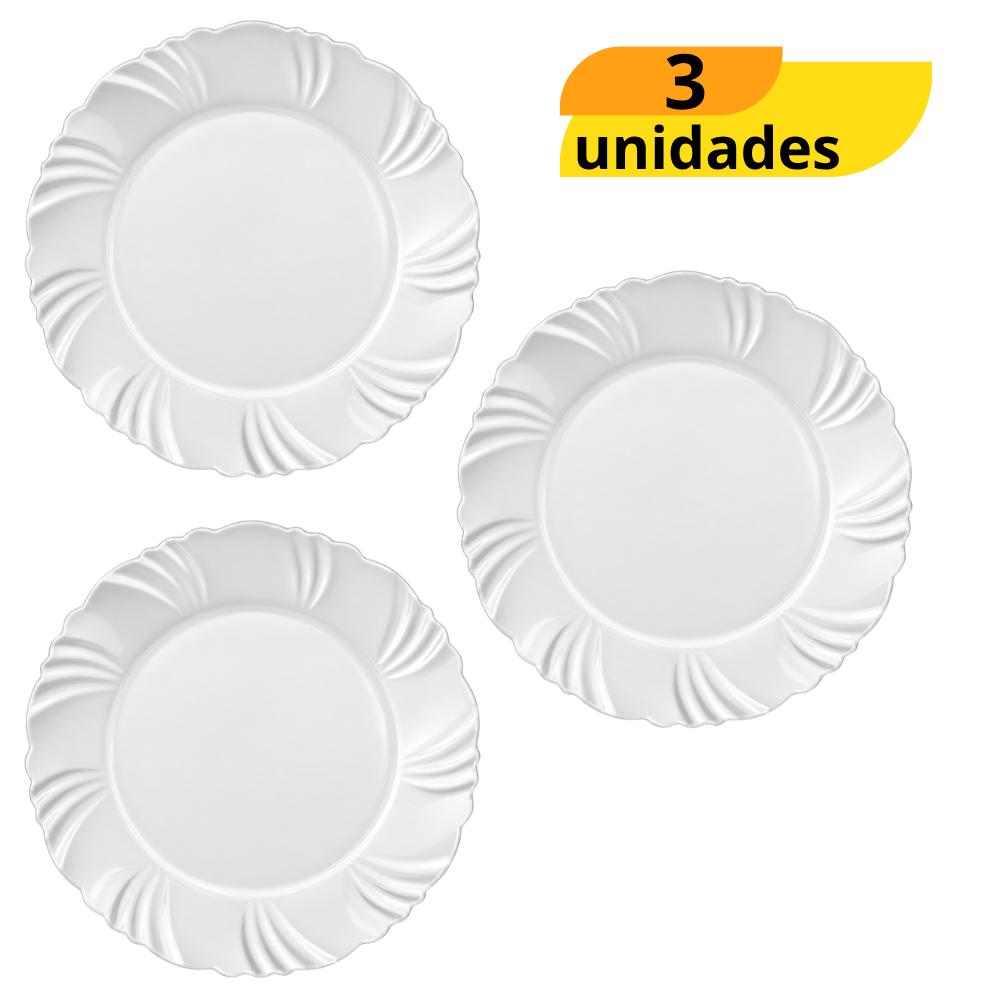 Prato Opaline Pétala Raso 25,5cm Nadir - Cx 3 Unidades