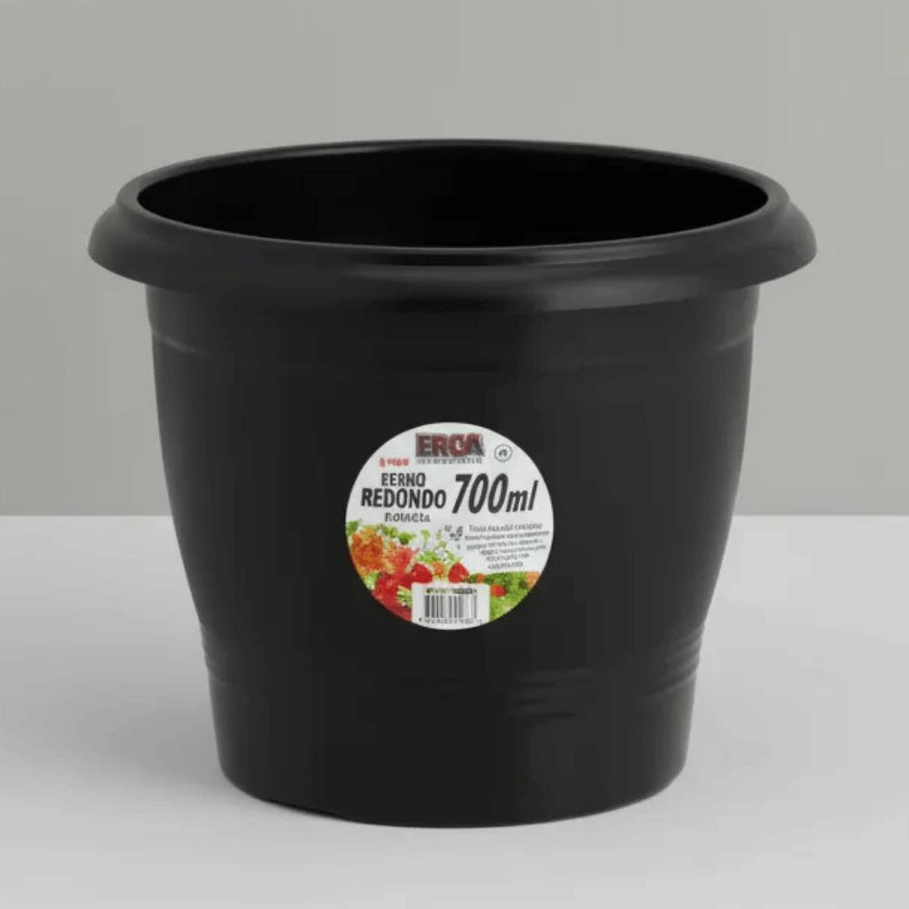 Vaso Redondo Preto 700ml Ercaplast
