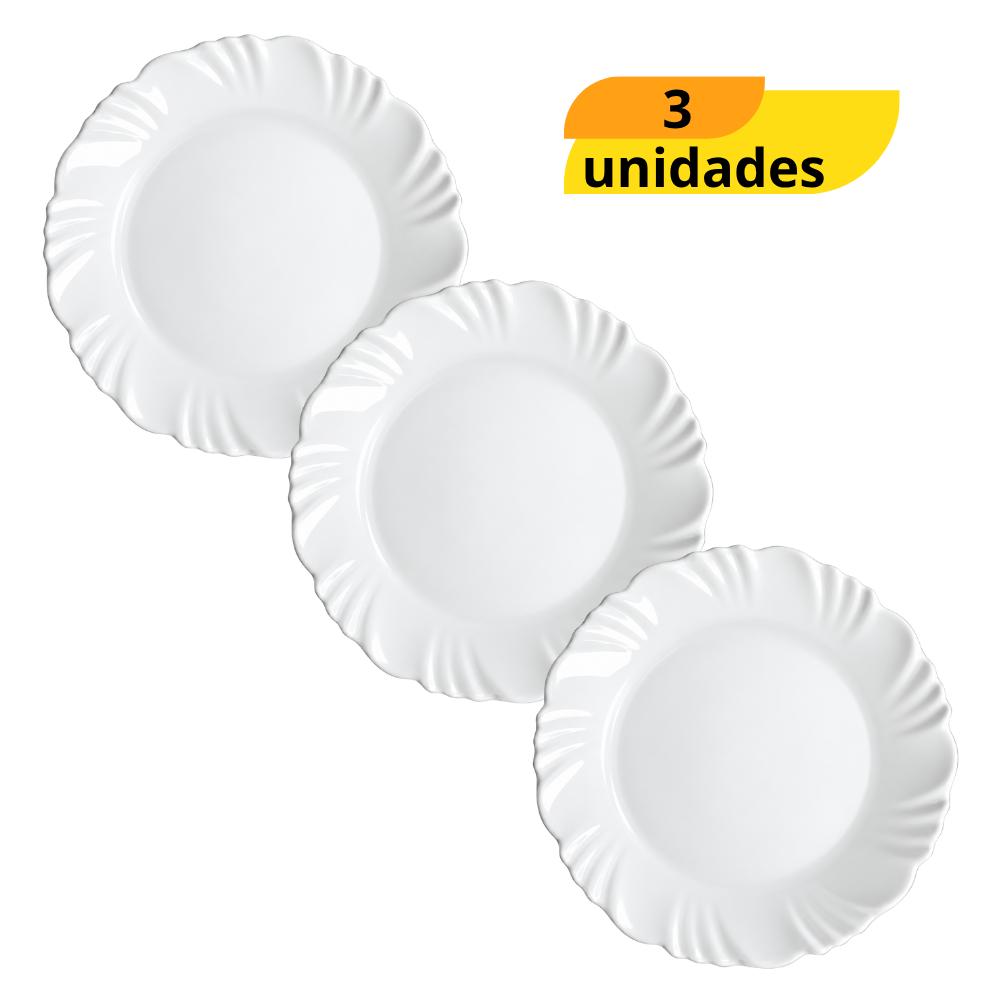 Prato Opaline Pétala Sobremesa Nadir - Cx 3 Unidades