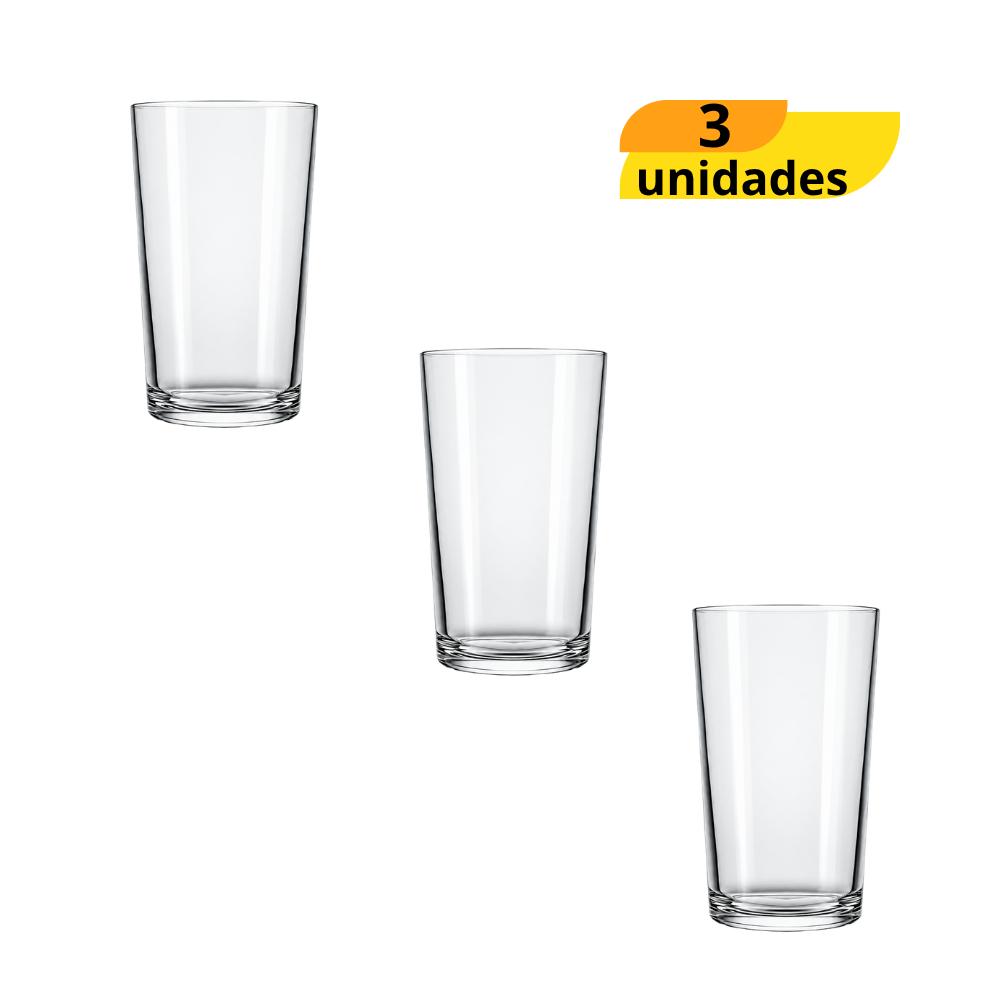 Copo Long Drink Suco e Refrigerante 390ml Nadir - Cx 3 Unidades