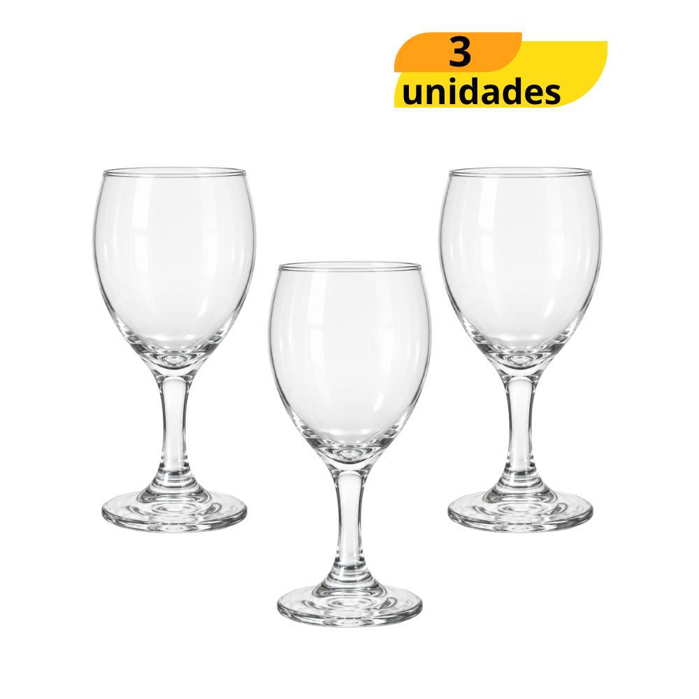 Taça Windsor Vinho Tinto 250ml Nadir - Cx 3 Unidades