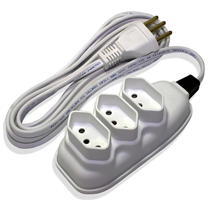 Ext Compacta C/Cabo 3 Vias 1,5M 10A 250V Ilumi