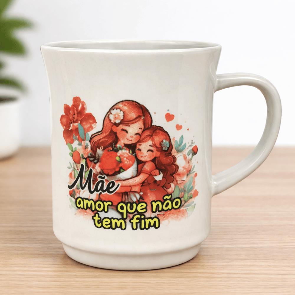 Caneca Americana Branca Decorada Mãe 220Ml Horacilio