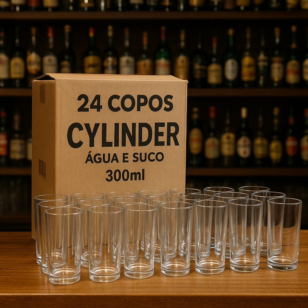 Copo Cylinder Agua E Suco  300Ml - Cx 24 Unidades