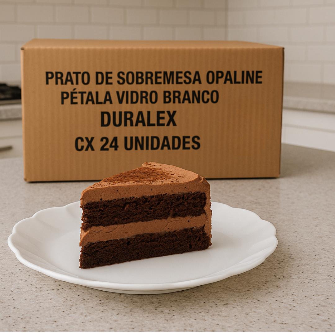Prato de Sobremesa Opaline Petala Duralex - Cx 24 Unidades