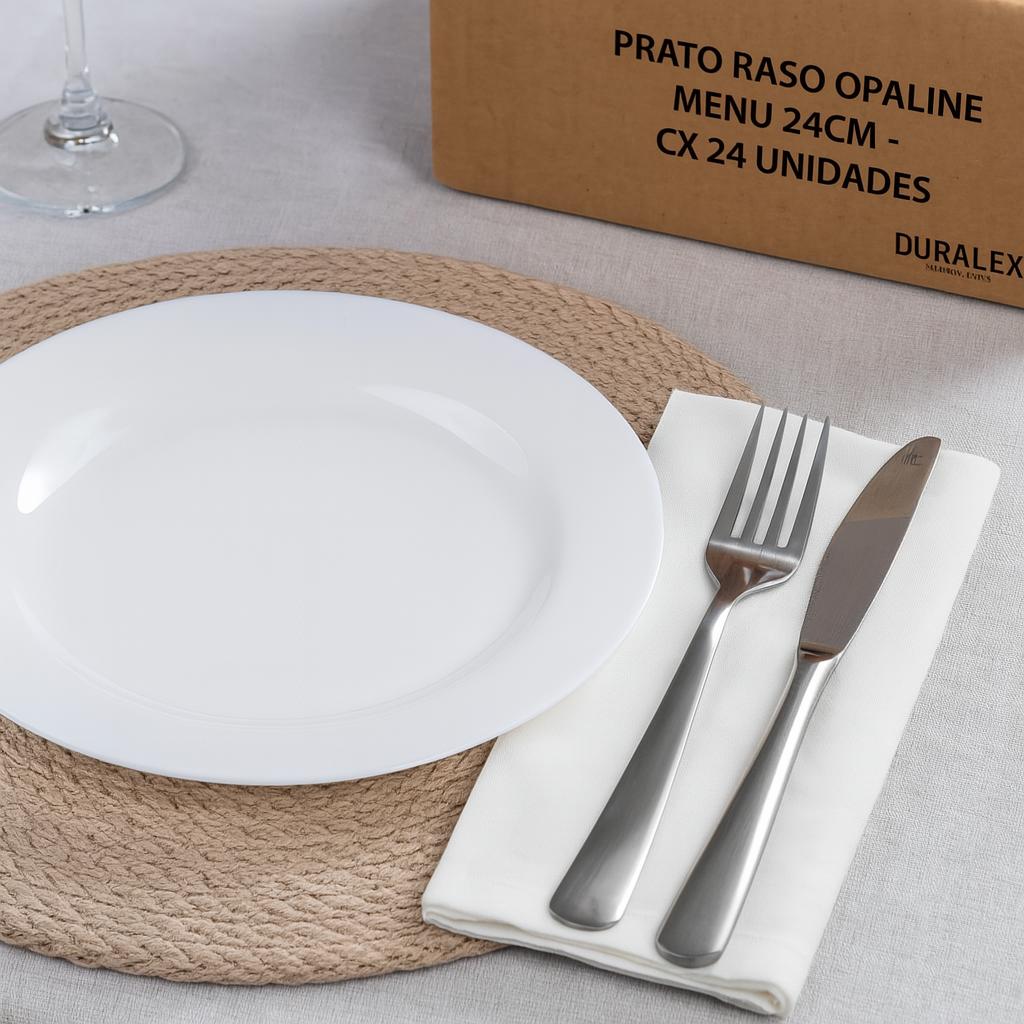 Prato Raso Opaline Menu 24Cm - Cx 24 Unidades