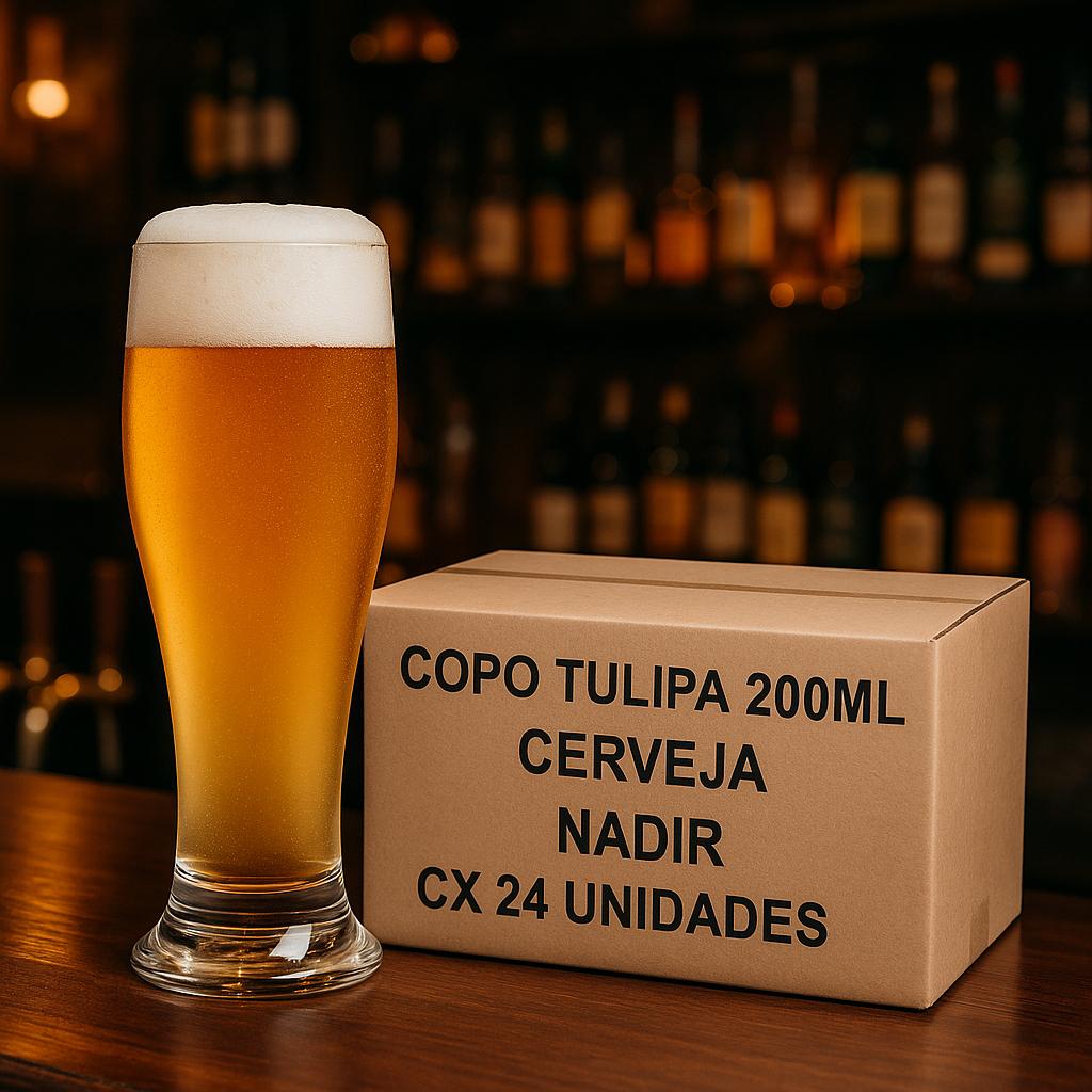Copo Tulipa 200Ml Cerveja Nadir - Cx 24 Unidades