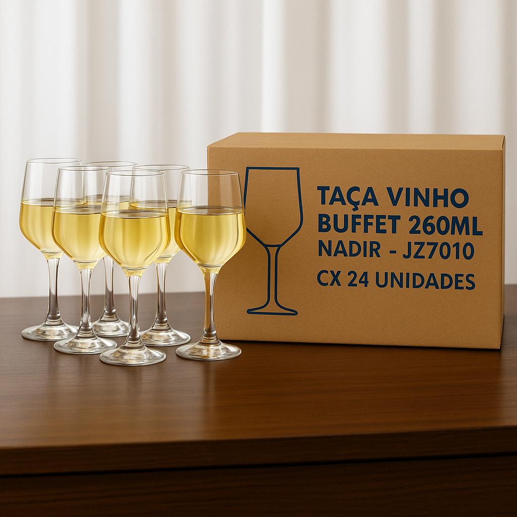 Taça Vinho Buffet 260Ml Nadir - Cx 24 Unidades