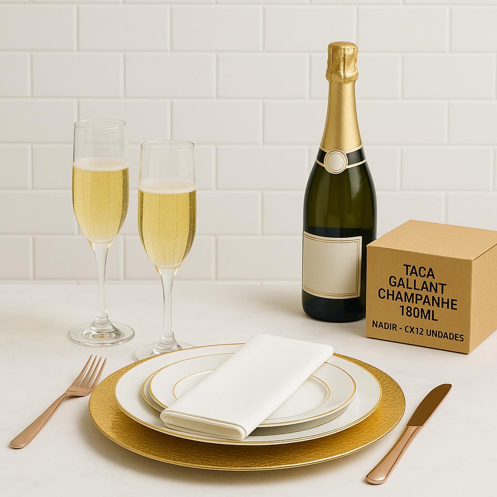 Taça Gallant Champanhe 180Ml Nadir  - Cx 12 Unidades