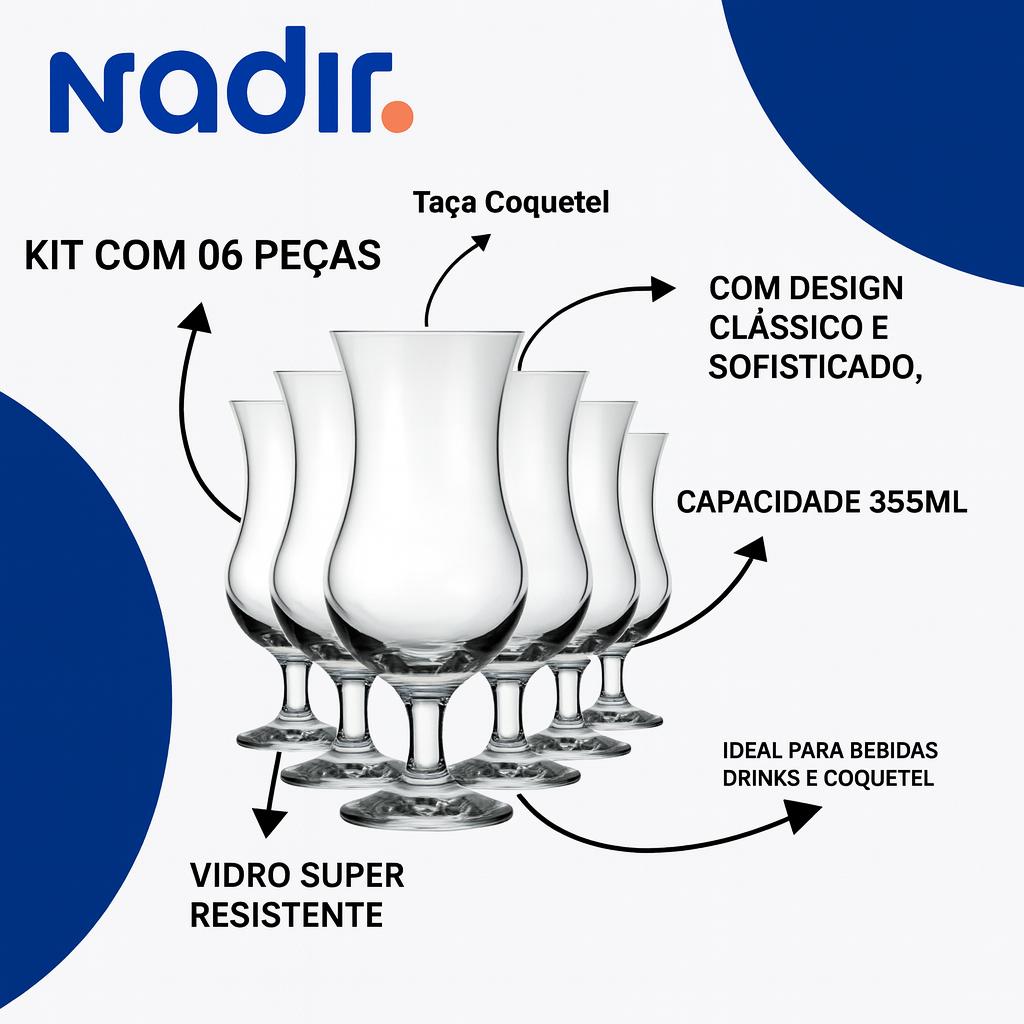 Taca Coquetel 355Ml Nadir - Cx 6 Unidades