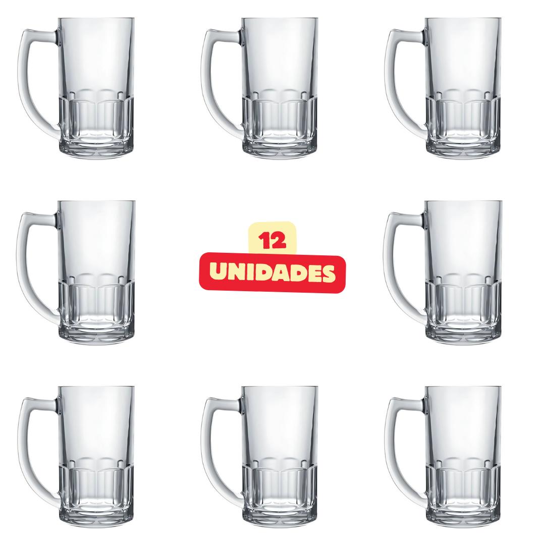 Caneca P/Chopp Vidro 340Ml Chazak  - Cx 12 Unidades