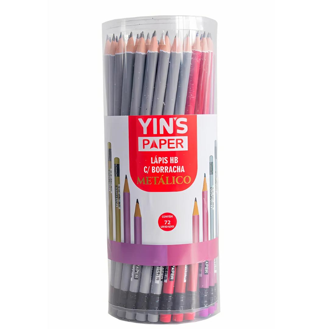 Lapis Grafite Hb Resina C/Borr Outono Yins  - Cx 24 Unidades