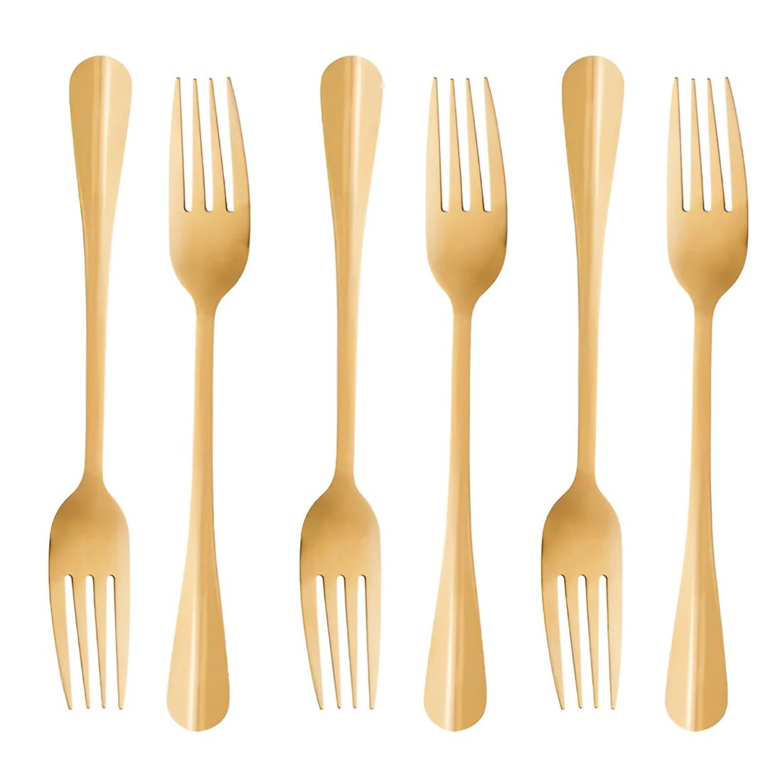 Garfo P/Mesa Inox Positano Dourado Coliseu  - Cx 6 Unidades