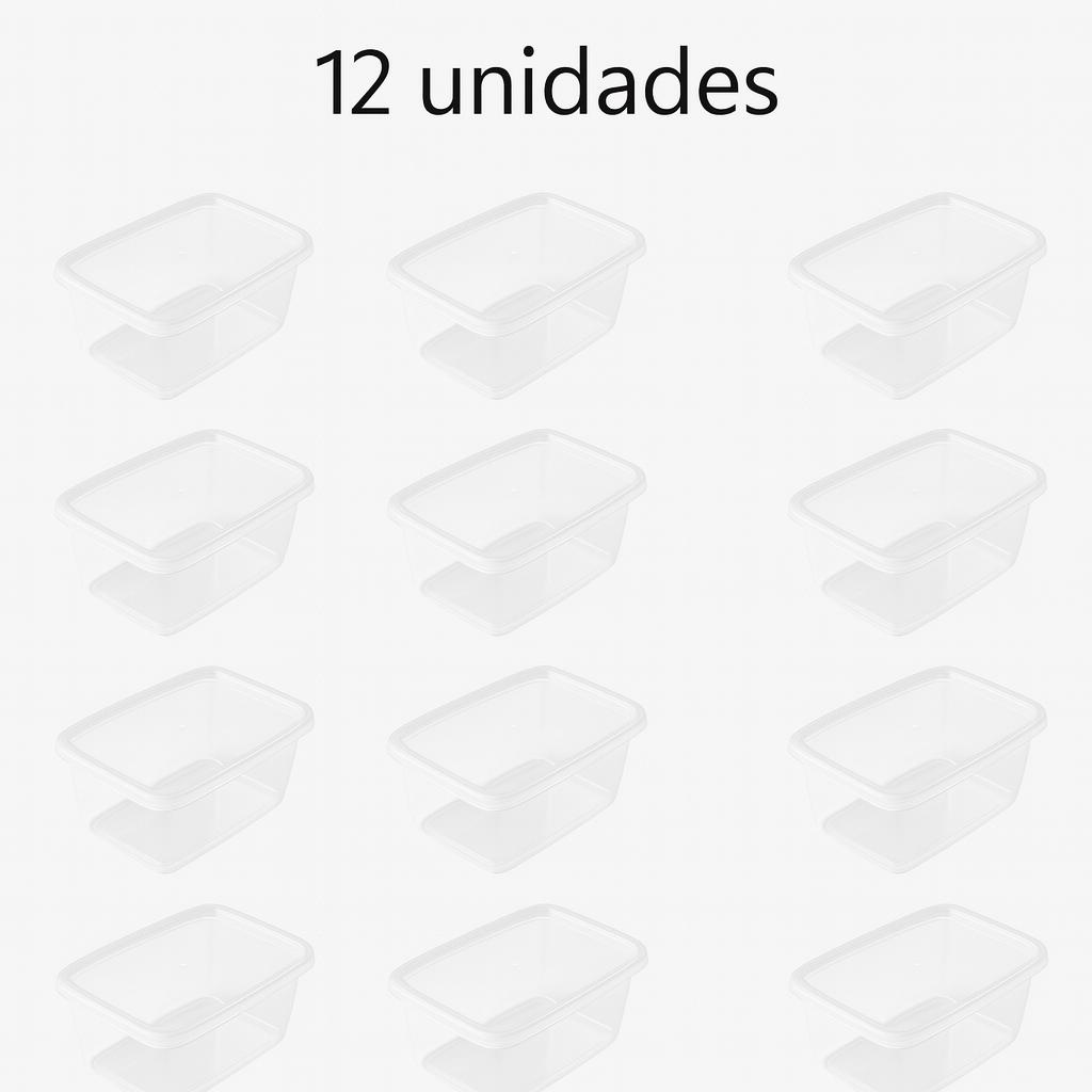 Pote Retangular 500Ml Alvini  - Cx 12 Unidades