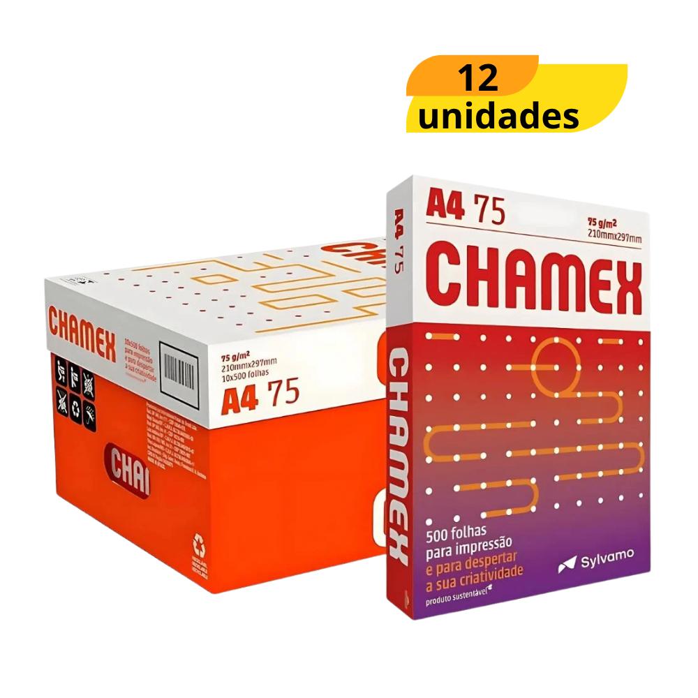 Papel Chamex Office A4 500Fls - Cx 12 Unidades