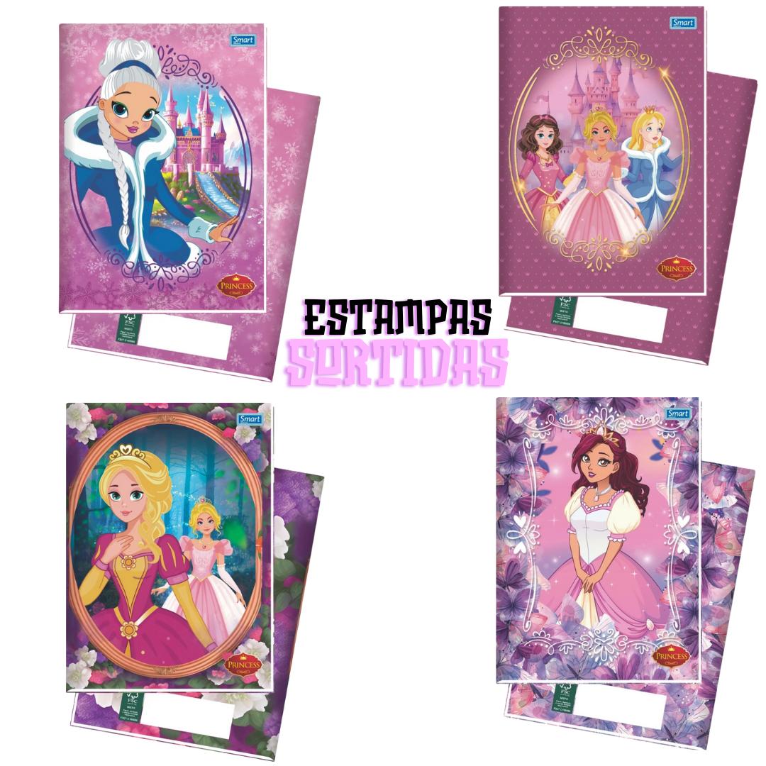 Caderno 1/4 Princess Broch Cd 80Fls Smart  - Cx 12 Unidades