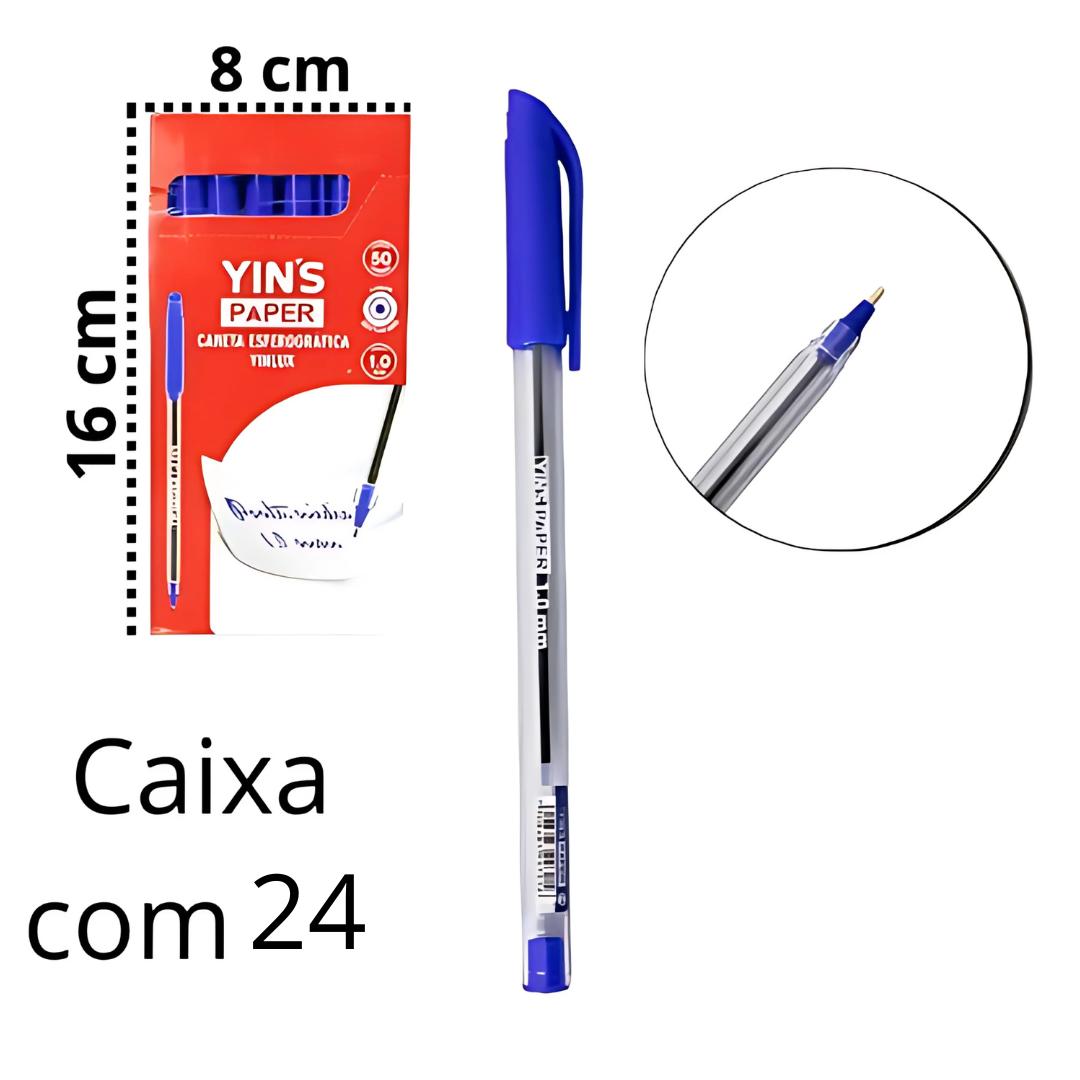 Caneta Esf Yinlux Azul 0,7Mm Yins  - Cx 24 Unidades