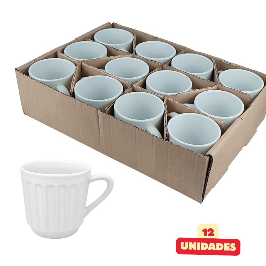 Caneca Canelada Branca 150Ml Horacilio  - Cx 12 Unidades