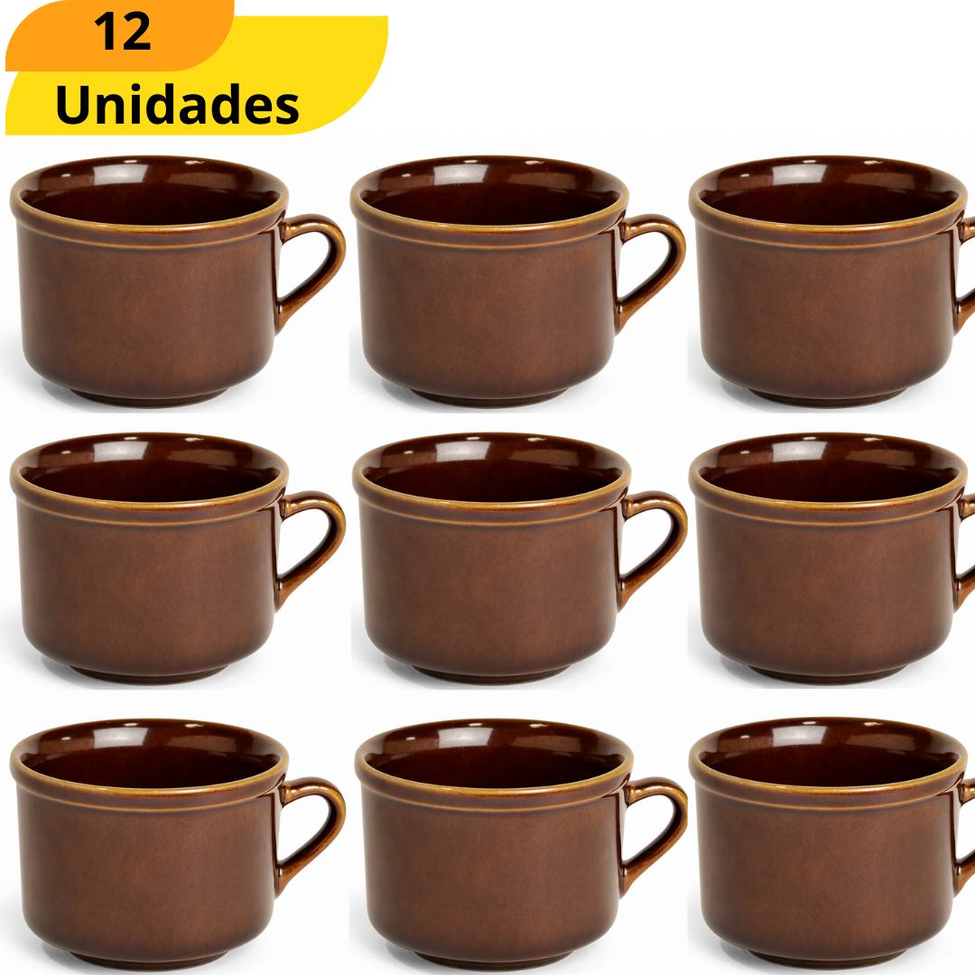 Caneca Cha Lisa Avulso Marrom Horacilio - Cx 12 Unidades