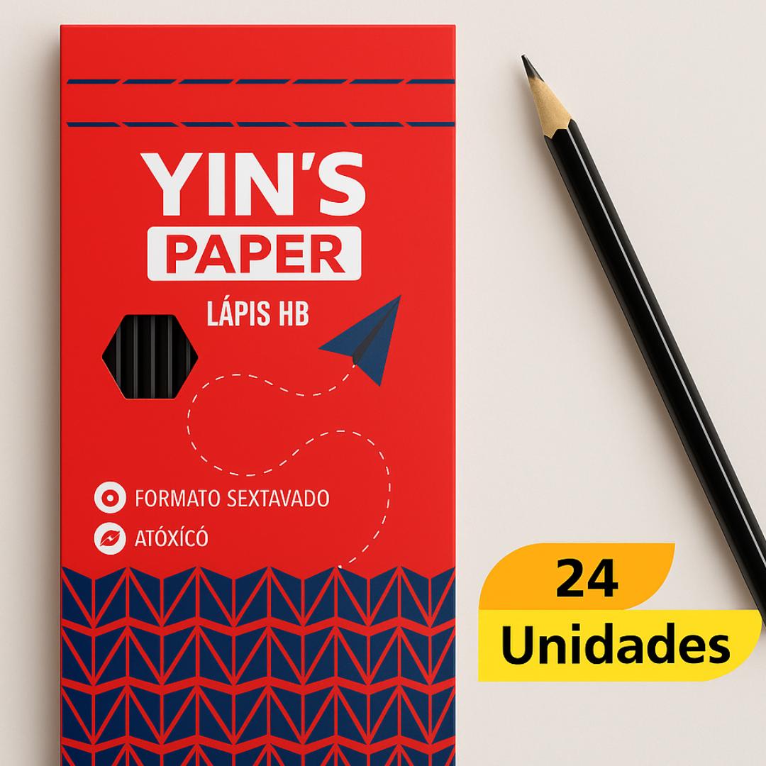 Lapis Grafite Hb Resina Pt Sextavado Yins  - Cx 24 Unidades