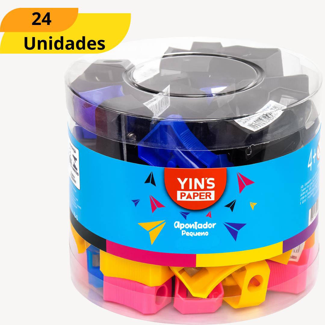 Apontador Plastico Sortido Yins - Cx 24 Unidades