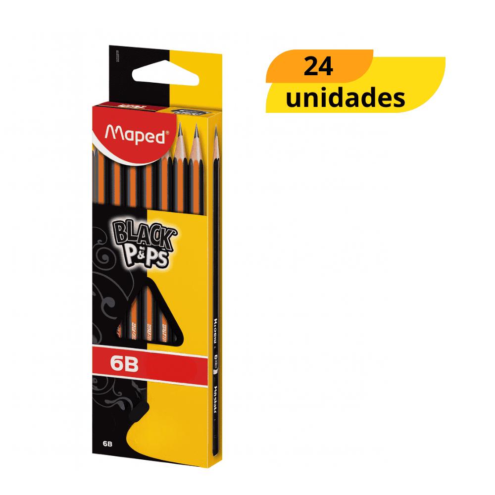 Lápis Grafite 6B Blackpeps Maped - Cx 24 Unidades