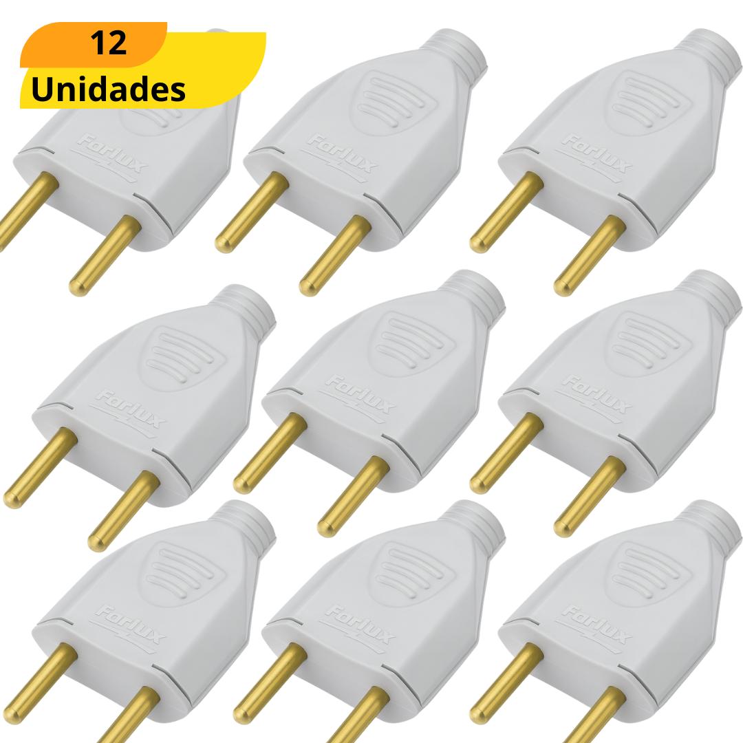 Pino Macho Desm Bipolar Br 2Pt 10A/250V Forlux- Cx 12 Unidades
