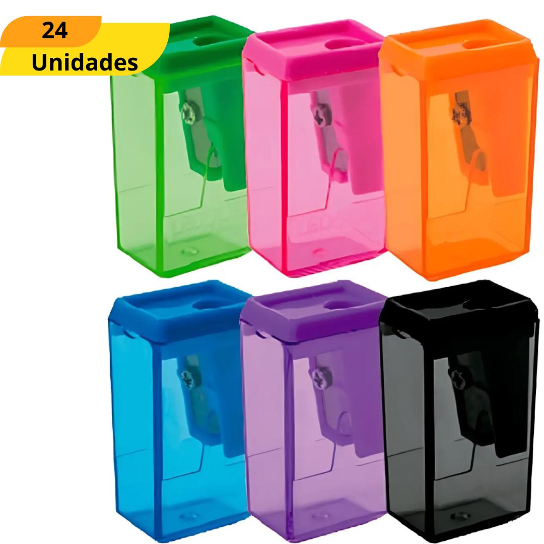 Apontador Acrilico Com Deposito Retangular 40Mm Leo E Leo - Cx 24 Unidades