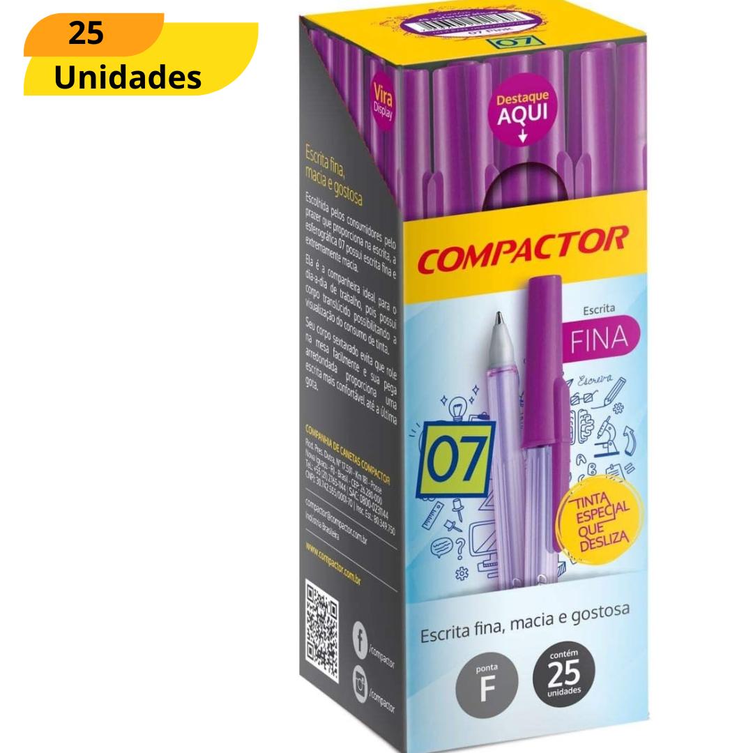 Caneta Esf 07 Violeta Compactor  - Cx 25 Unidades