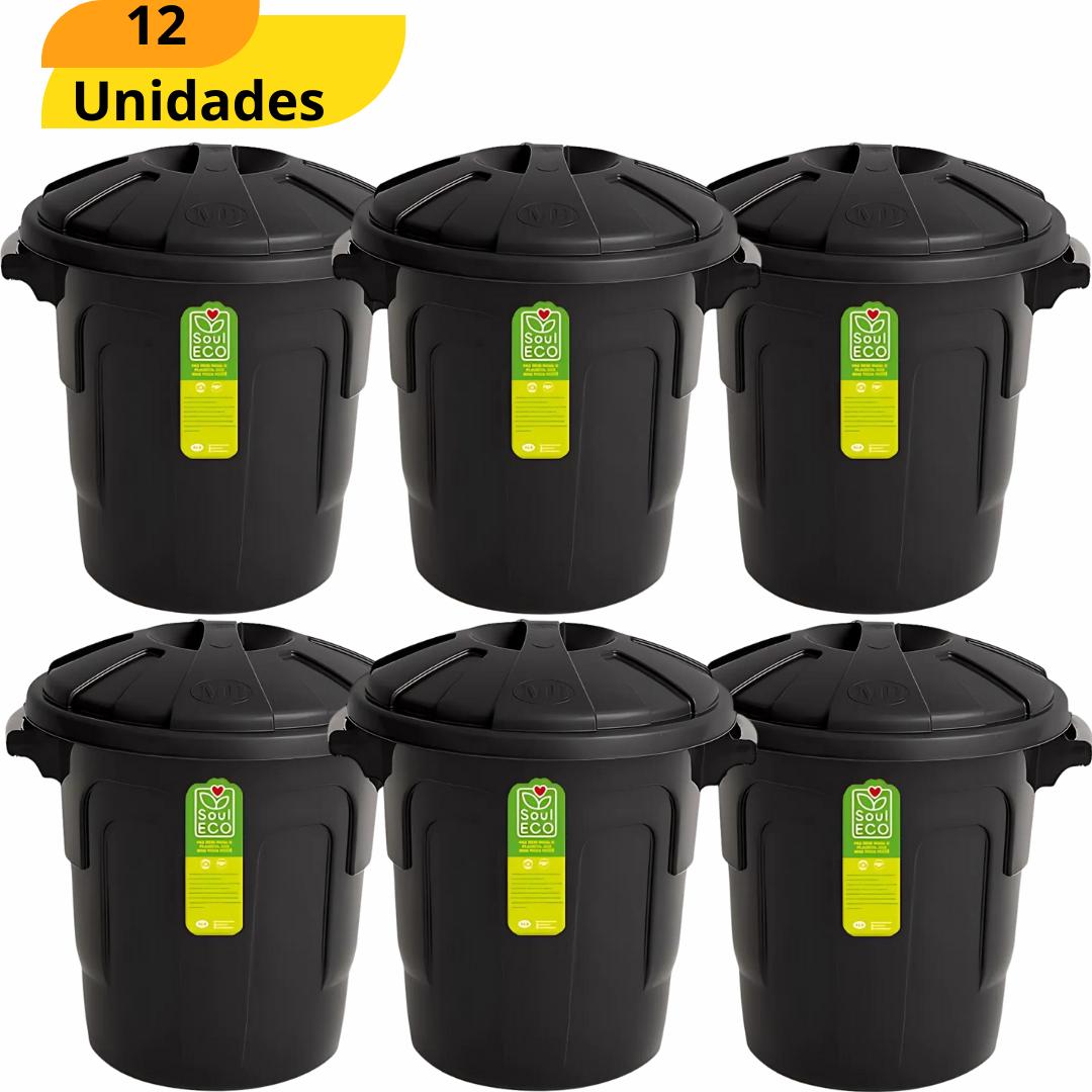 Lixeira Pop 10Lt Silverblack Mb 2103 - Cx 12 Unidades
