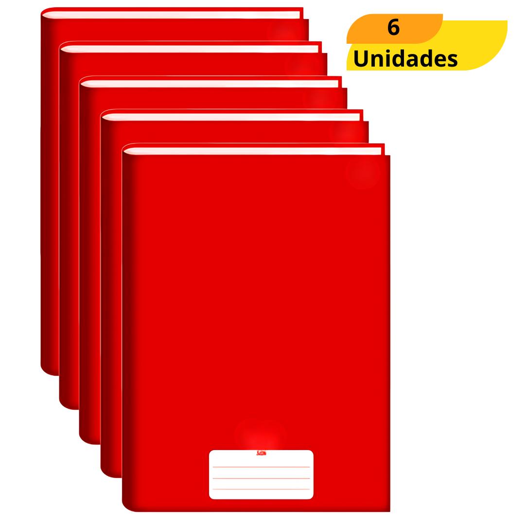 Caderno Broch Cd 80Fls Vermelho Paulista  - Cx 6 Unidades
