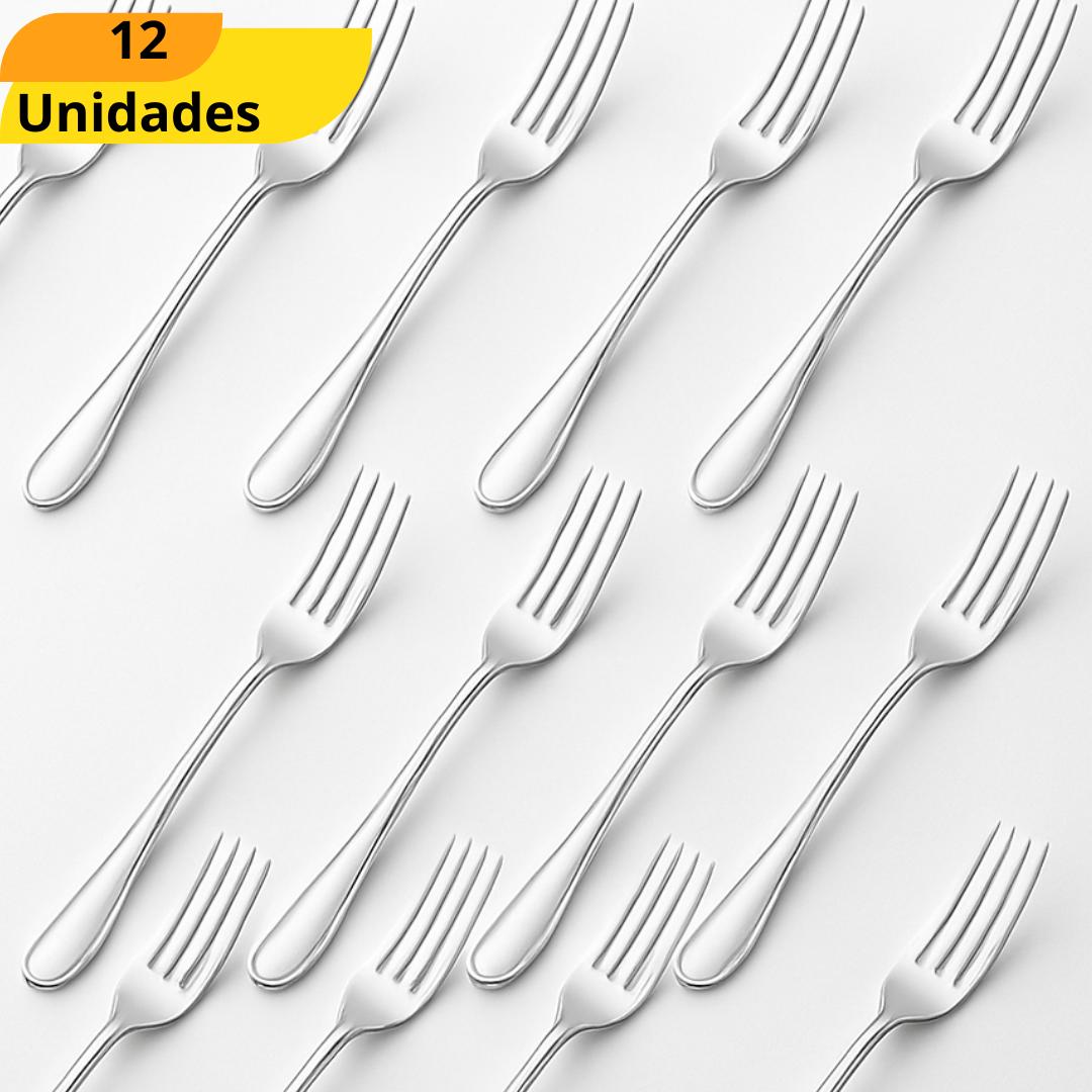 Garfo De Sobremesa Recife Inox Chazak - Cx 12 Unidades