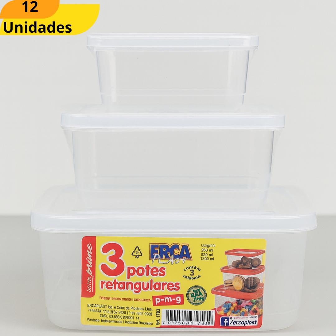 Conj Pote Ret Md 3Pcs Linha Prime Ercaplast 1789 - Cx 12 Unidades