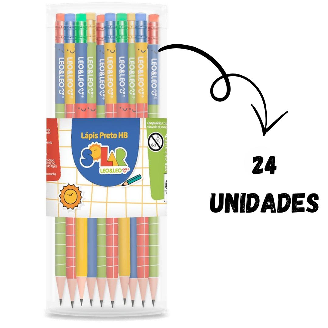 Lapis Grafite Solar Cores Sortidas - Cx 24 Unidades
