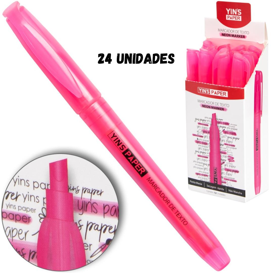 Marca Texto Rosa Yins  - Cx 24 Unidades