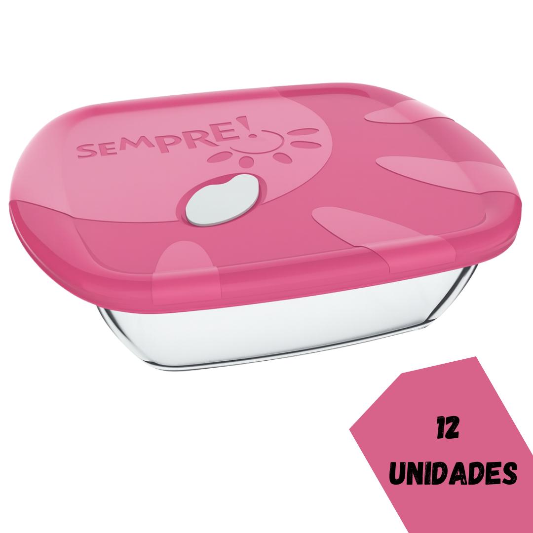Assadeira Quadrada 0,7L Com Tampa Nadir  - Cx 12 Unidades