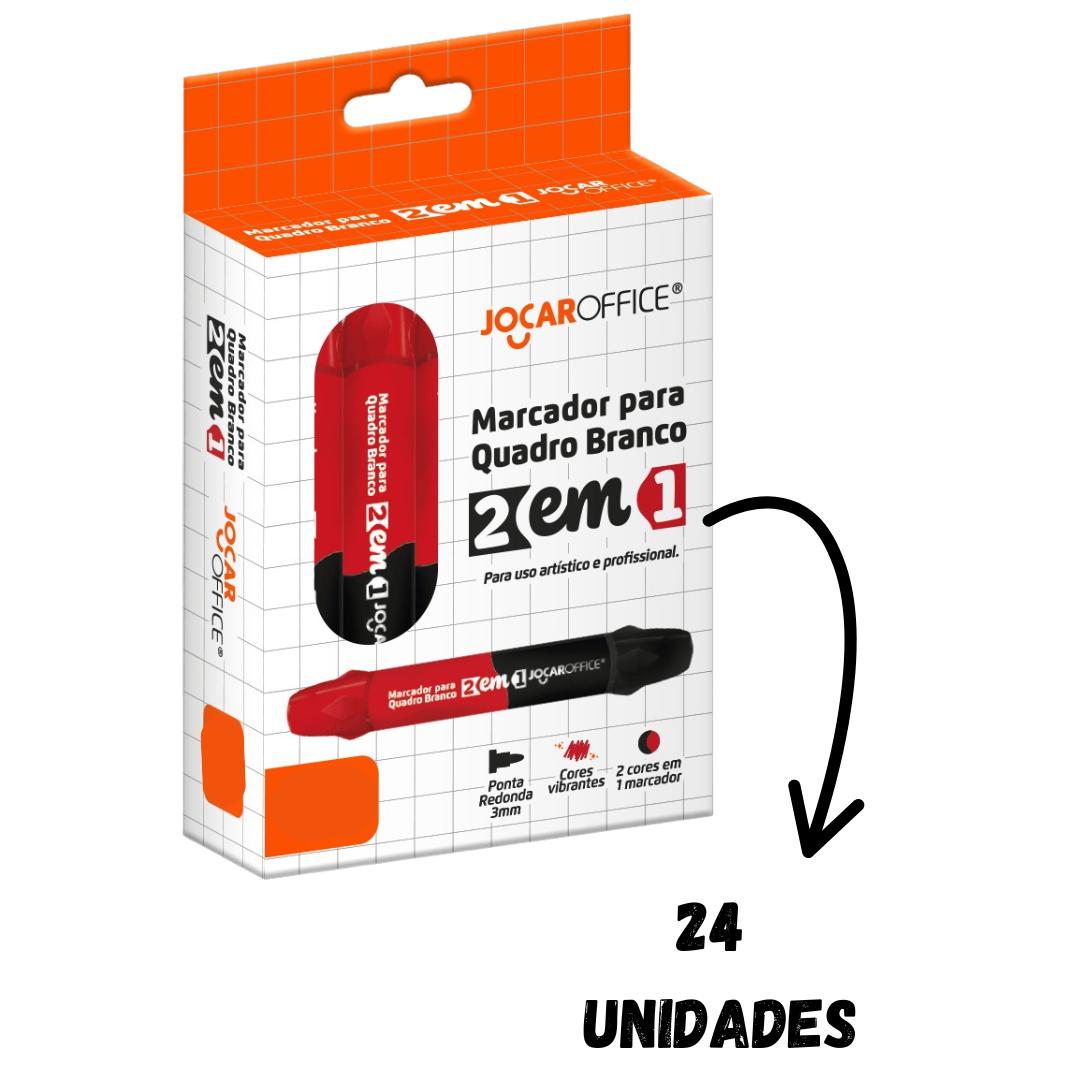 Marcador P/Qd Branco 2 Em 1 Pt/Verm Leo E Leo  - Cx 24 Unidades