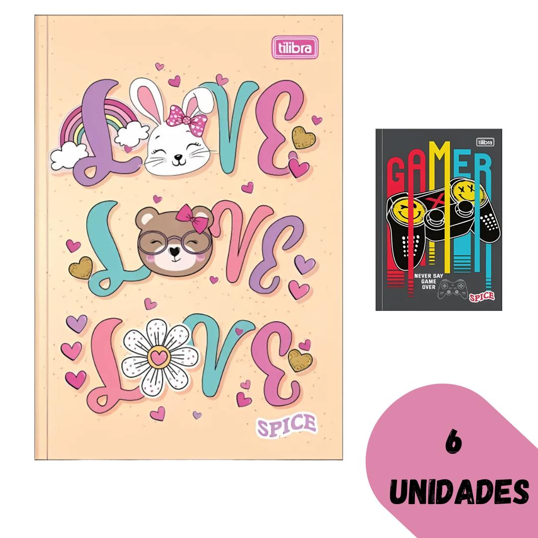 Caderno Broch Cd 1/4 Spice 80F Tilibra - Cx 6 Unidades