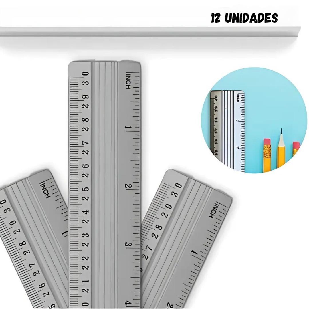 Regua De Aluminio 30Cm Leo E Leo  - Cx 12 Unidades