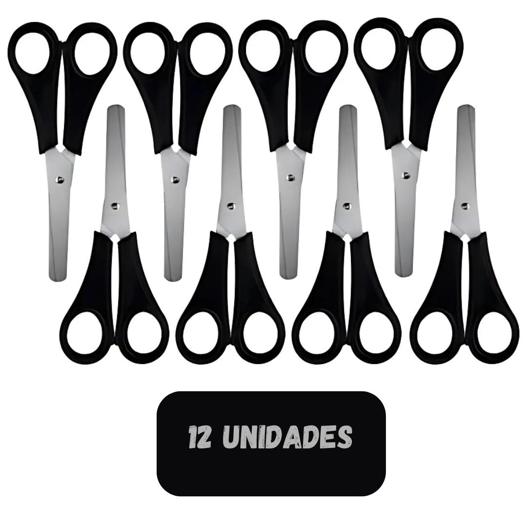 Tesoura Escolar Black Inox Leo E Leo  - Cx 12 Unidades