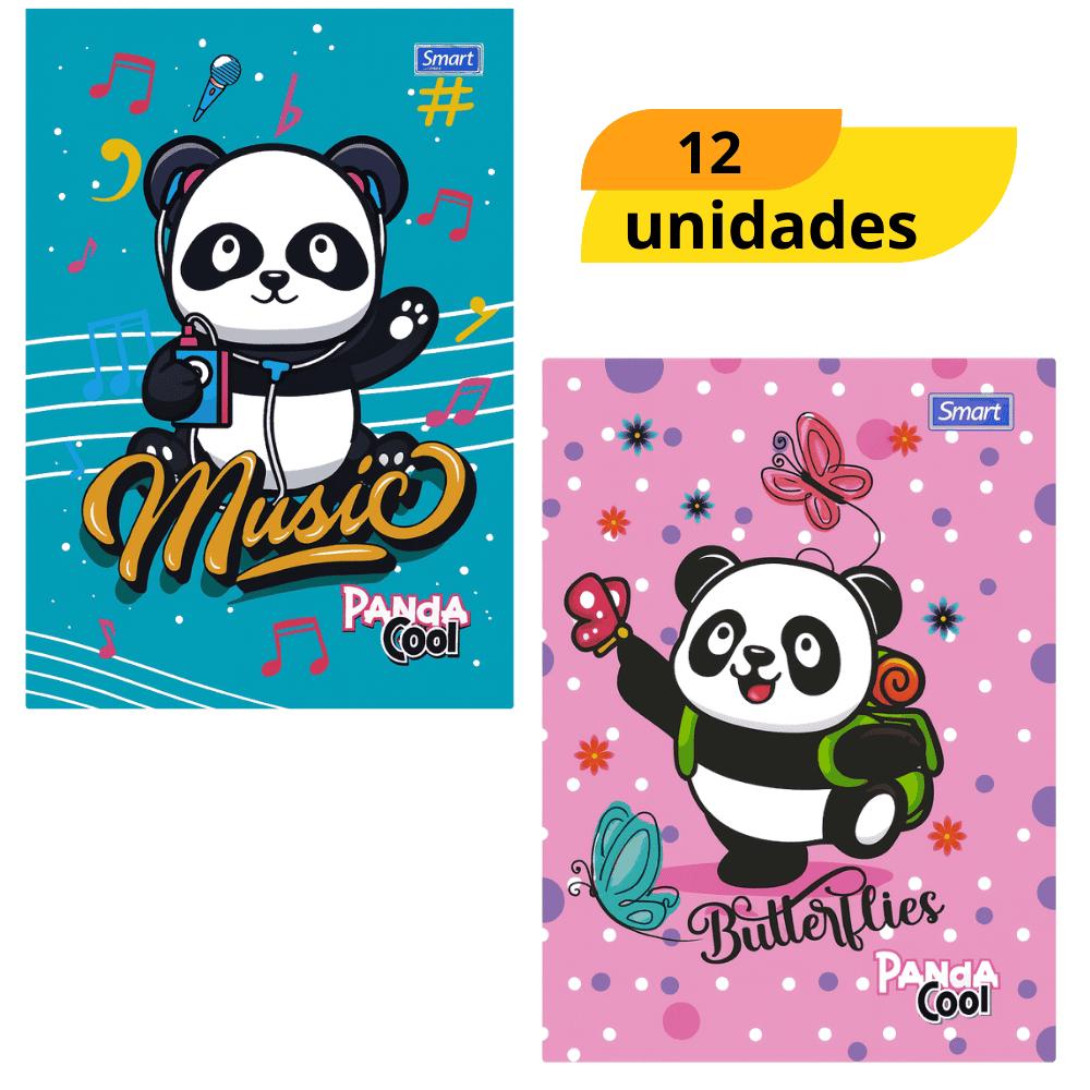 Caderno 1/4 Panda Smart - Cx 12 Unidades
