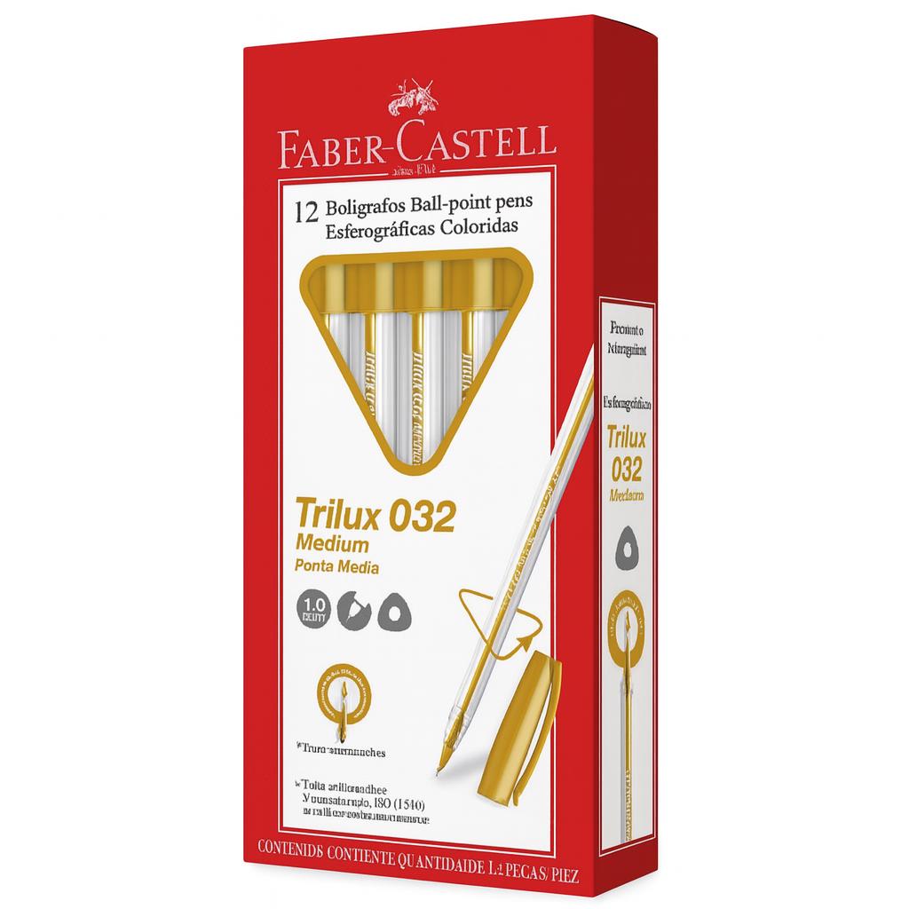 Caneta Trilux Colors Ouro Faber Castell  - Cx 12 Unidades