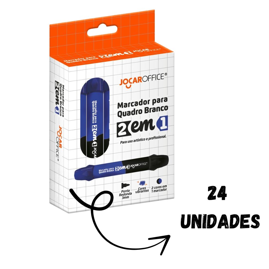 Marcador P/Qd Branco 2 Em 1 Pt/Az Leo E Leo  - Cx 24 Unidades