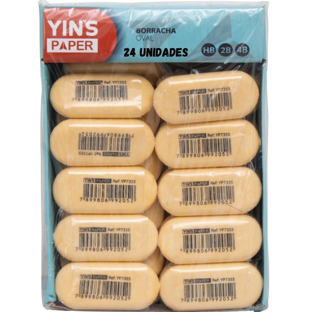 Borracha 4B Oval Laranja Yins Yp7355 - Cx 24 Unidades